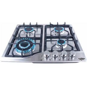 Parrilla de Gas Empotrable 4 Quemadores Acero Inoxidable
