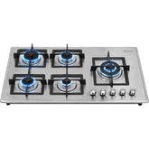 Parrilla A Gas 5 Quemadores Acero Inoxidable Empotrable