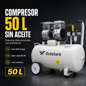 Compresor Aire Electrico Tanque Portatil 50 L 127v 750w 1hp