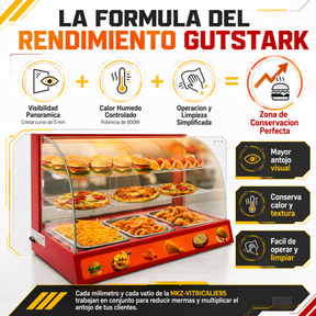 Vitrina Exhibidor Alimentos Calientes Mostrador Cristal