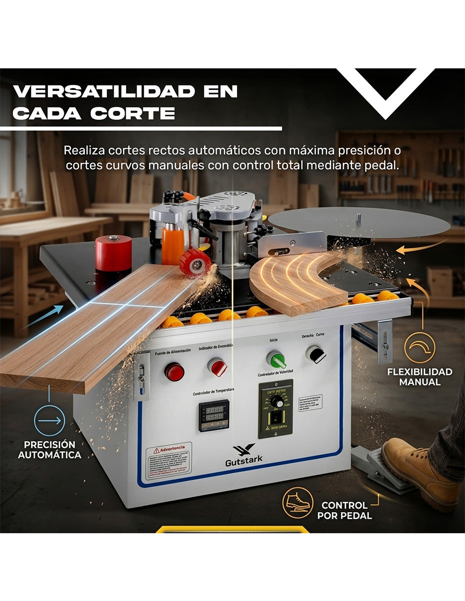 Enchapadora De Cantos Automático Corte Recto Curvo