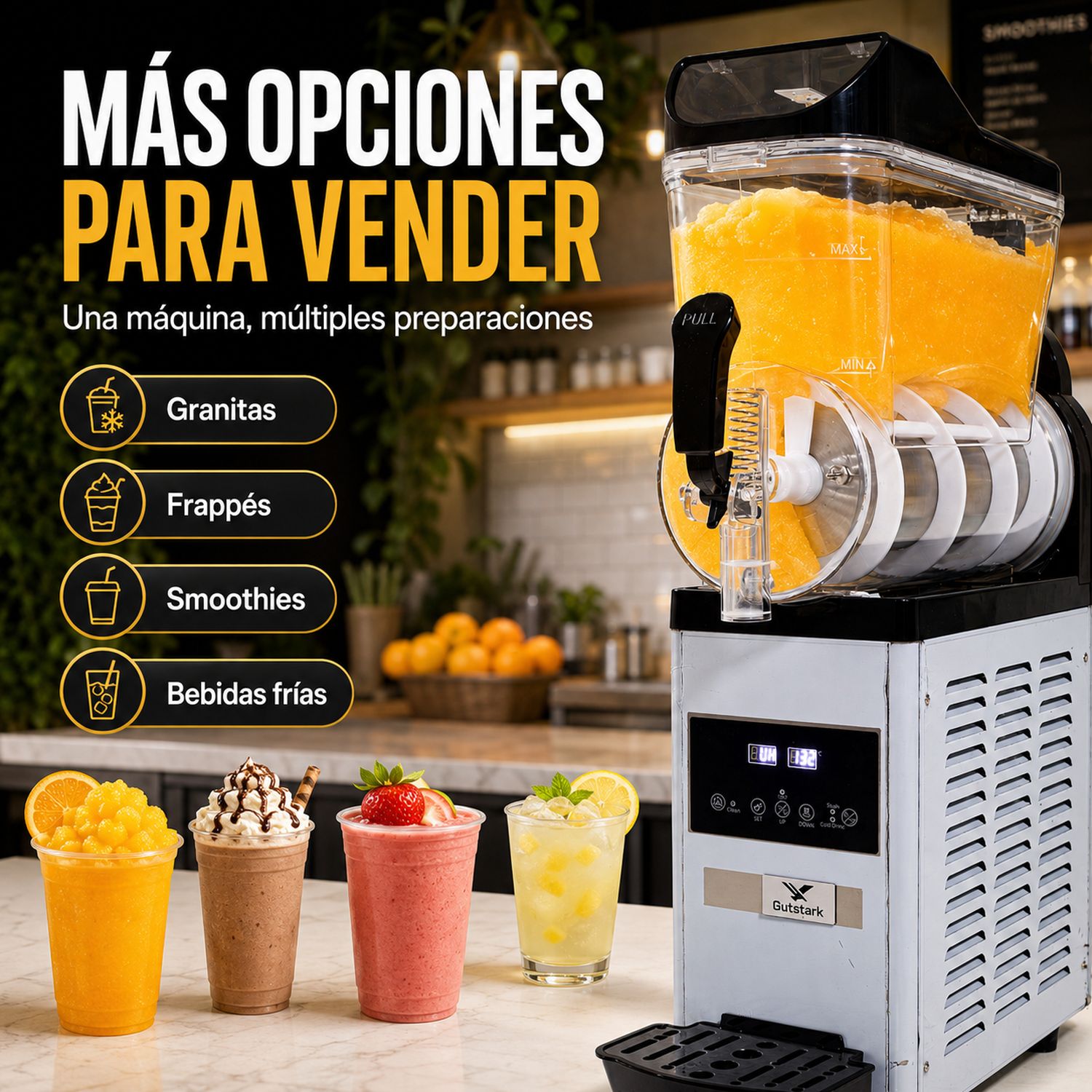 Maquina Smoothies 15 Litros Frappe Raspados 110v 400w