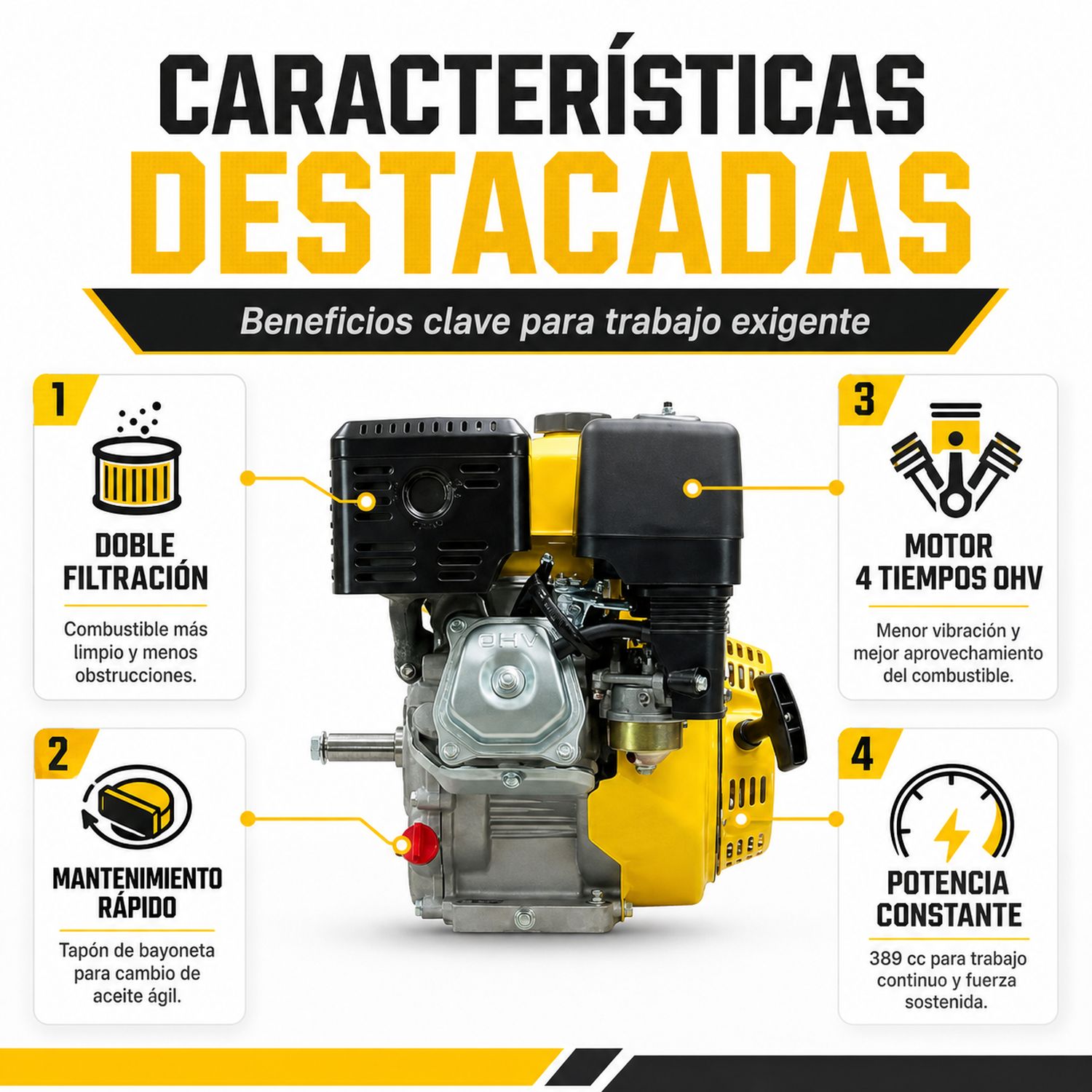 Motor De Gasolina 13 Hp Motor de 4 Tiempos Gutstark