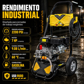 Hidrolavadora Industrial Motor A Gasolina 2200 Psi 7 Hp
