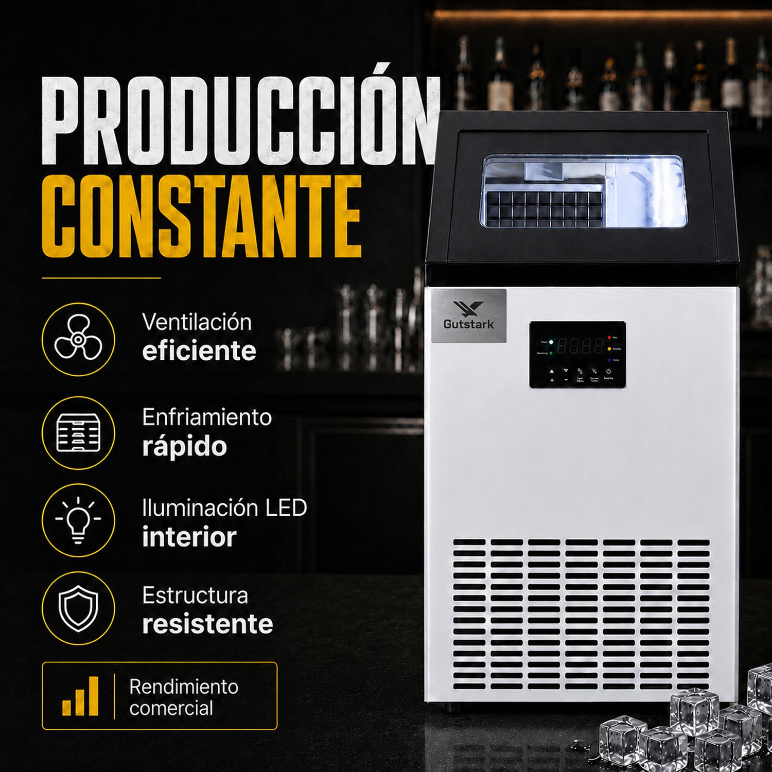 Maquina Fabricadora Hielo Comercial 40 Kg Dia Restaurante