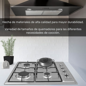Parrilla A Gas Lp Y Natural 4 Quemadores 58.5 X 50.5 X 9 Cm
