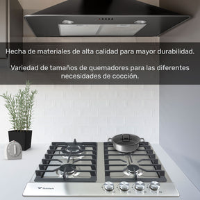 Parrilla A Gas Lp Y Natural 4 Quemadores 58.5 X 51 X 11 Cm