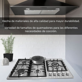 Parrilla de Gas Empotrable Acero Inoxidable 5 Quemadores Premium