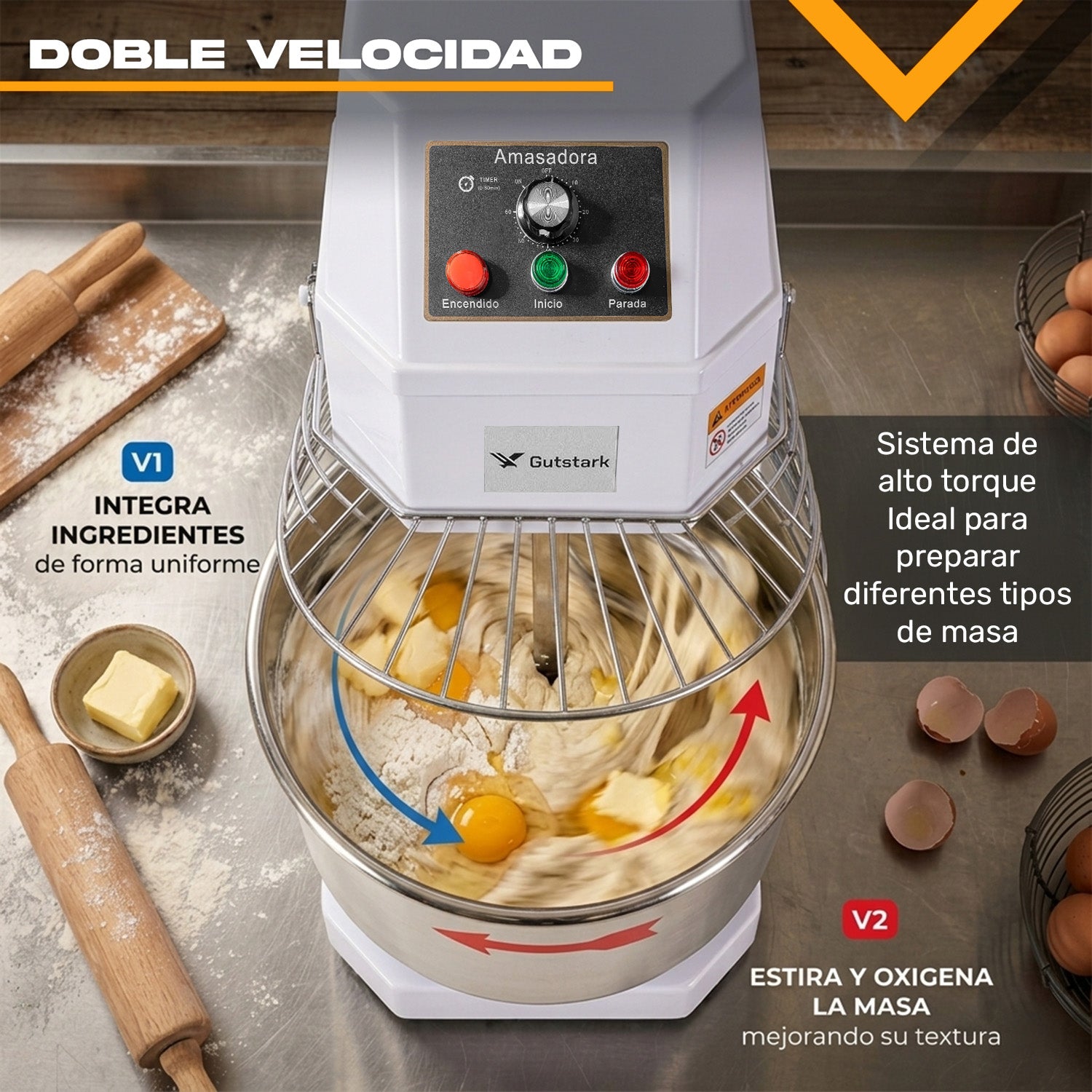 Amasadora Industrial Comercial 40 Litros 15kg 1500w 246rpm