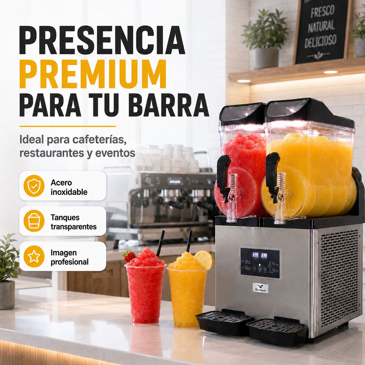 Maquina Para Smoothies Frapes Raspados Industrial 30 Litros