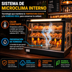 Vitrina Exhibidor Sobre Mostrador Alimentos Calientes