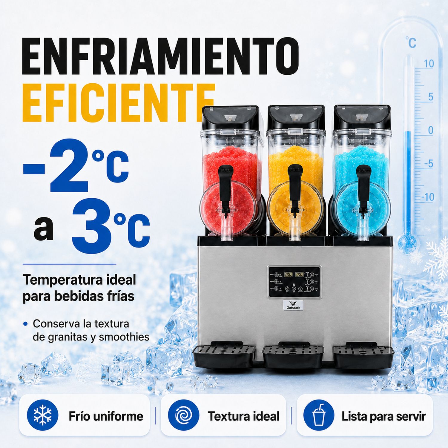 Maquina Para Frappe Smoothies Raspado 45 Litros Industrial
