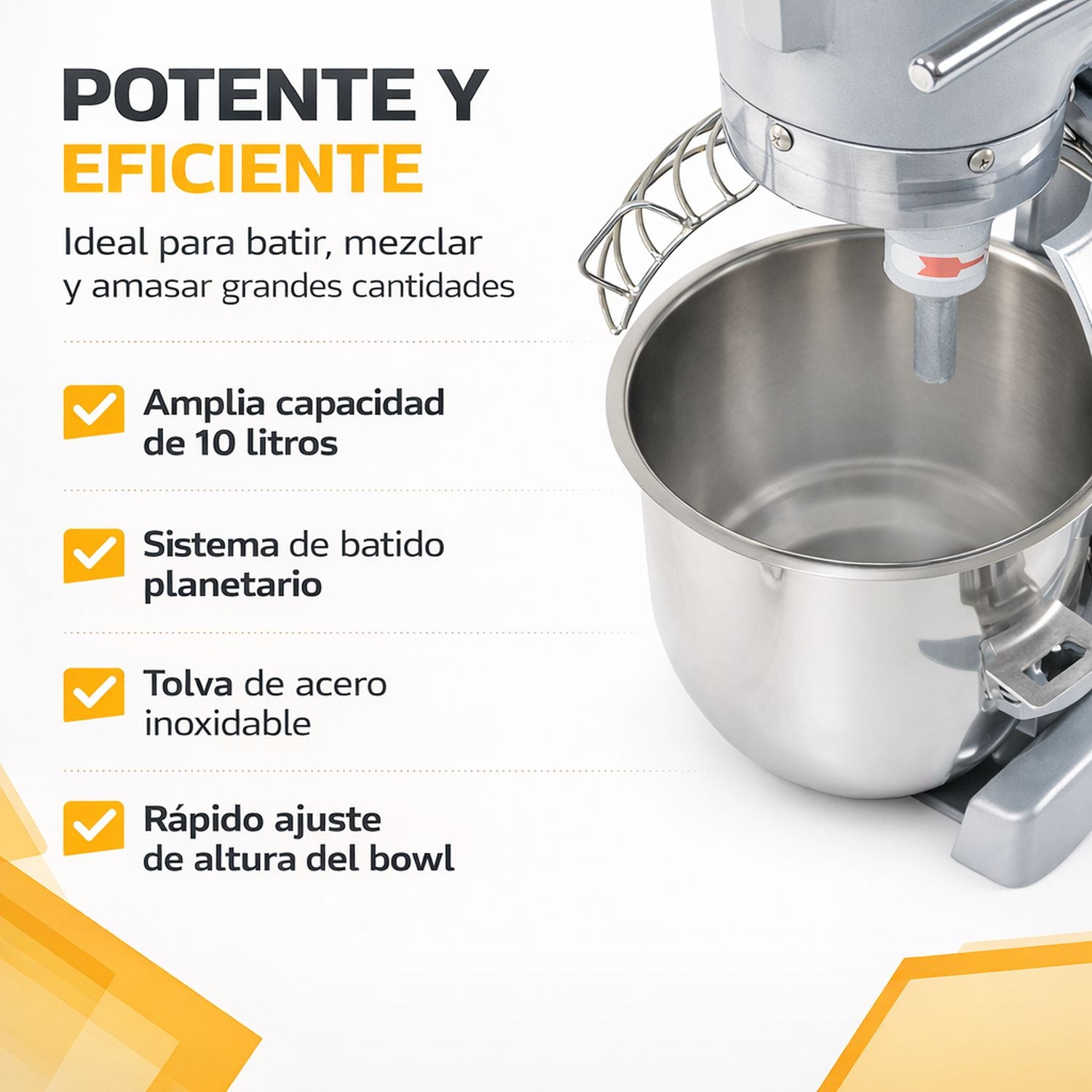 Batidora Industrial 10lts 2 Velocidades 370w