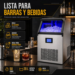Maquina Fabricadora Hielo Comercial 70 Kg Dia Restaurante