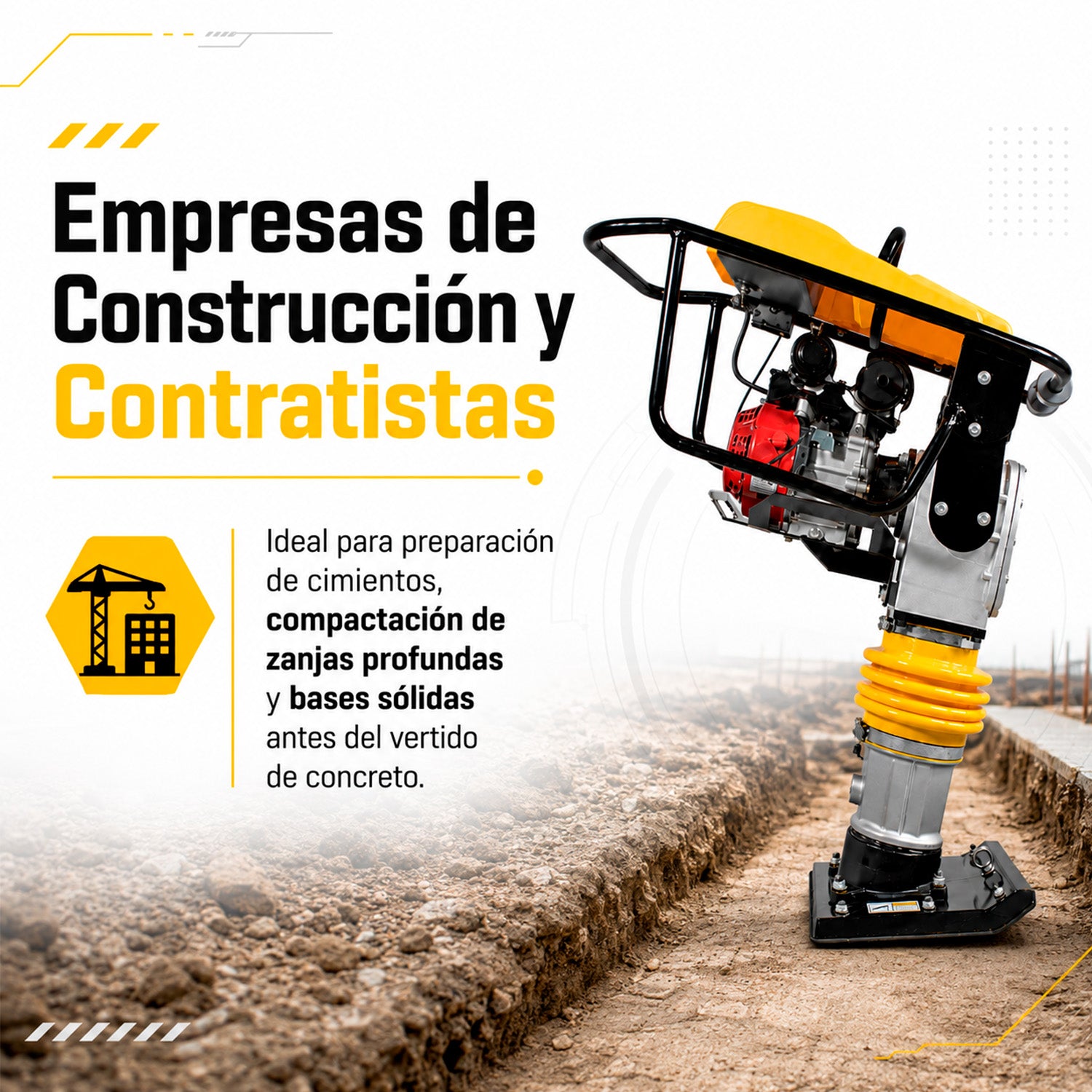 Bailarina Compactadora Concreto Apisonadora 6.5 Hp