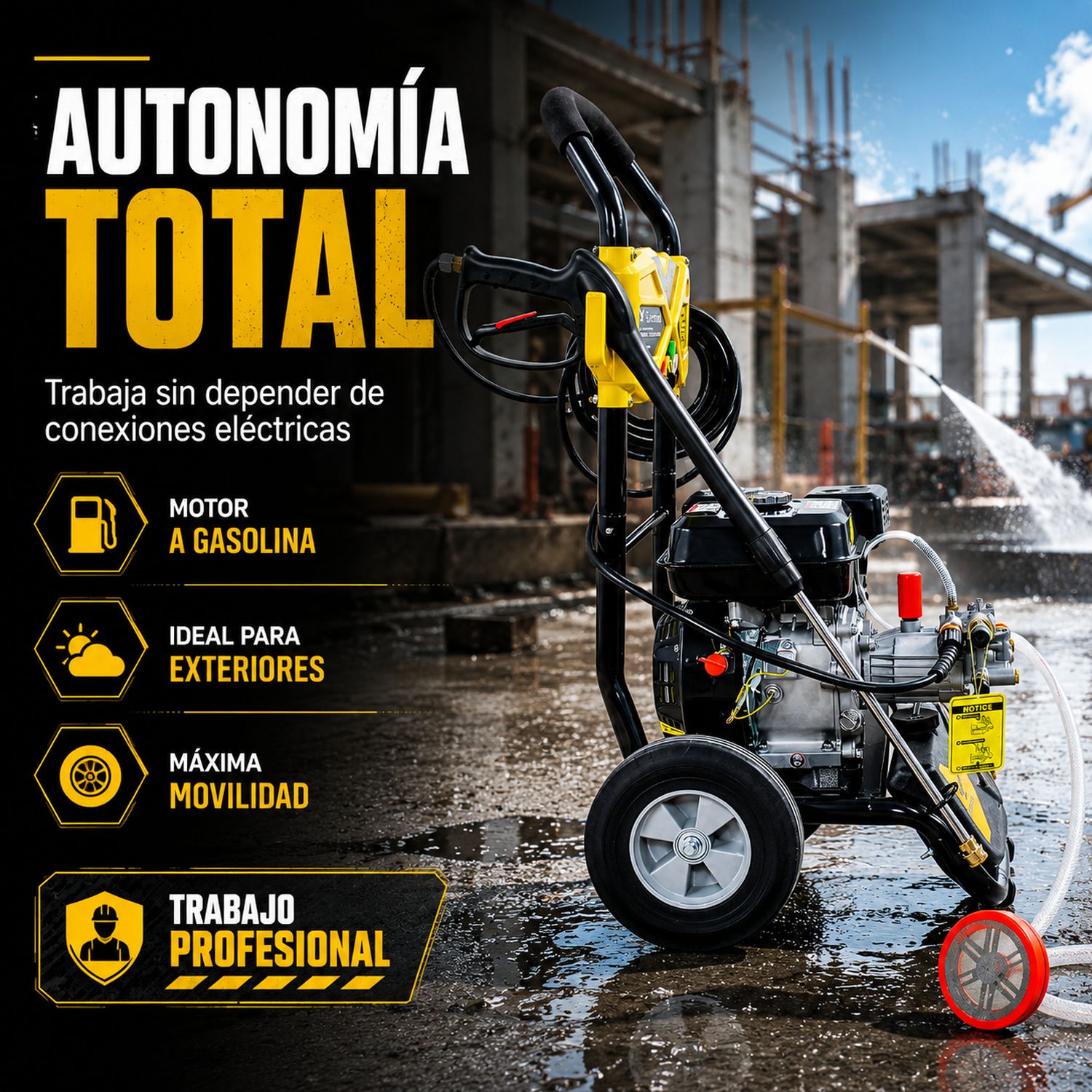 Hidrolavadora Industrial Motor A Gasolina 2200 Psi 7 Hp