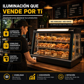 Vitrina Exhibidor Sobre Mostrador Alimentos Calientes