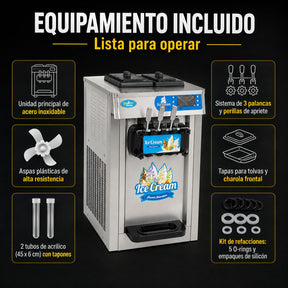 Maquina Helado Suave Yogurt Nieve Comercial 3 Sabores
