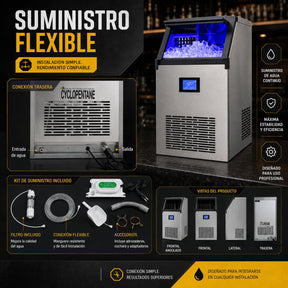 Maquina Fabricadora Hielo Comercial 70 Kg Dia Restaurante