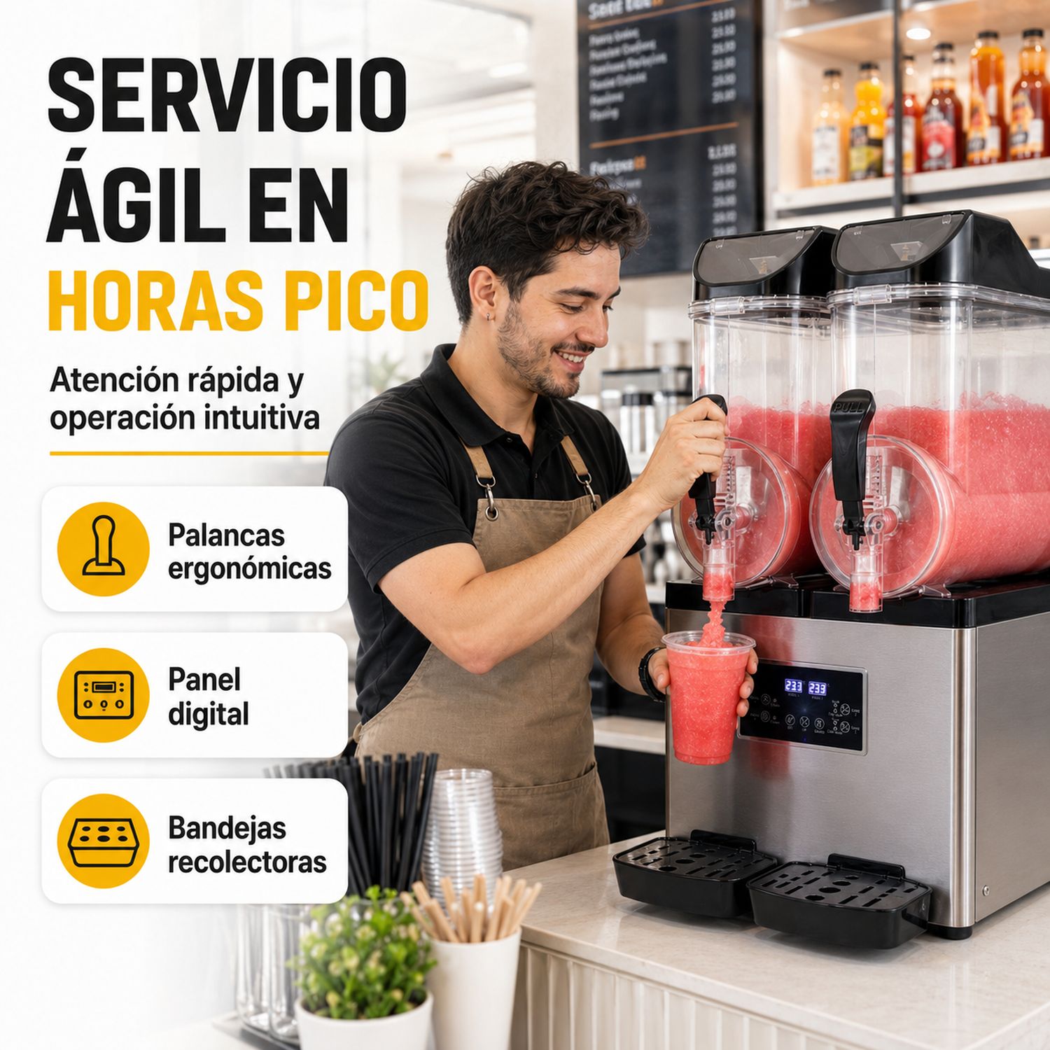 Maquina Para Smoothies Frapes Raspados Industrial 30 Litros