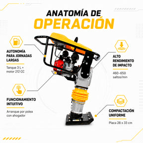 Bailarina Compactadora Concreto Apisonadora 6.5 Hp