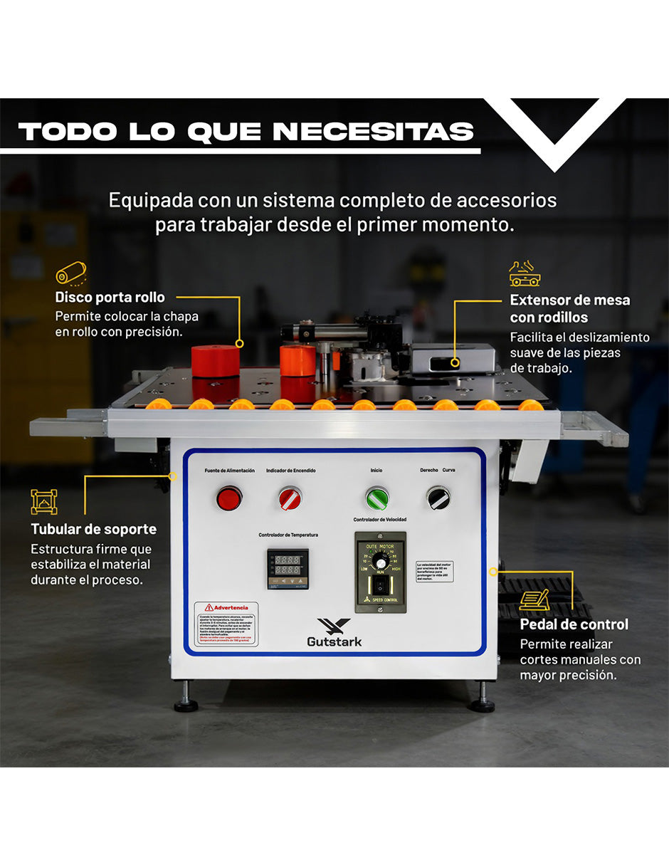 Enchapadora De Cantos Automático Corte Recto Curvo