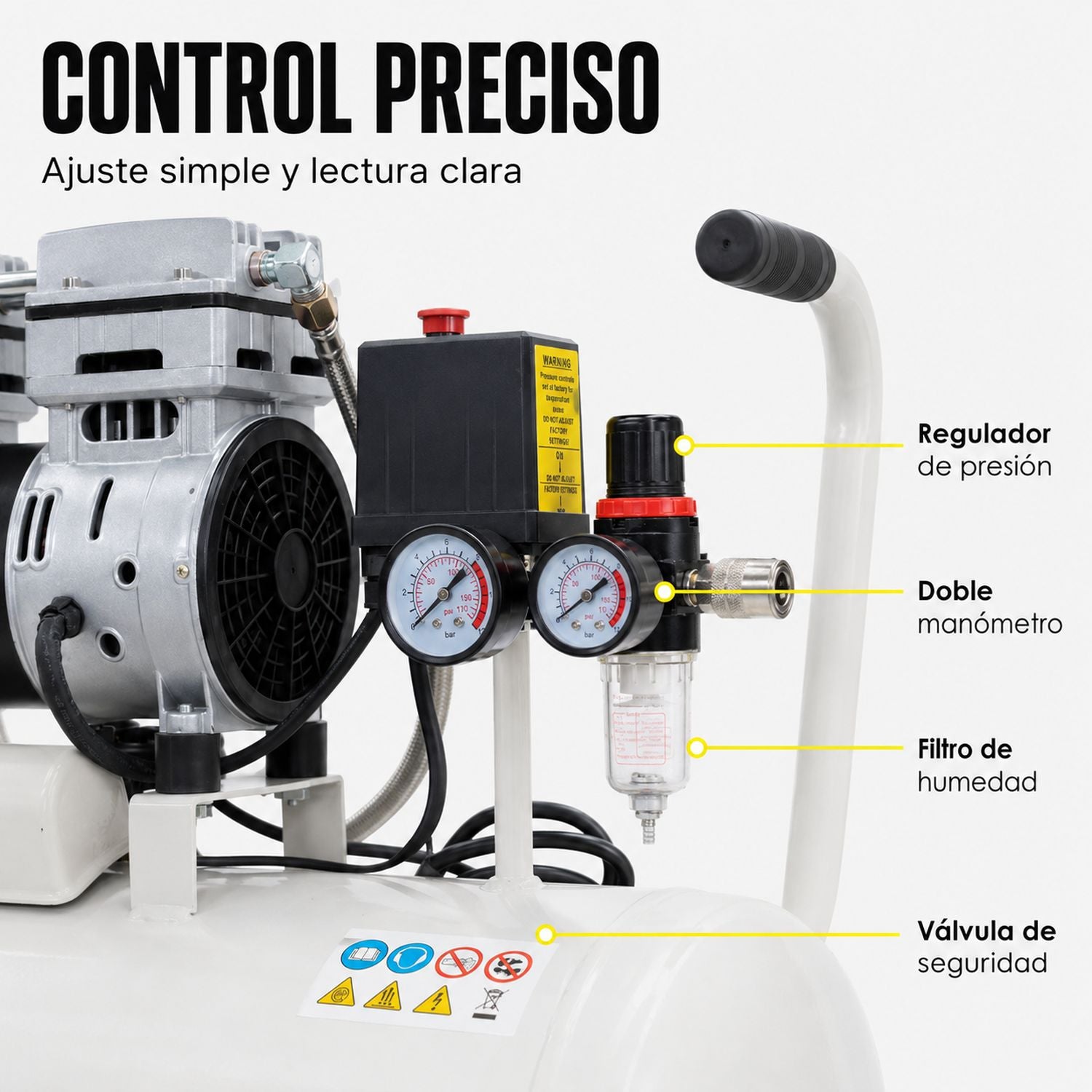 Compresor Aire Electrico Tanque Portatil 50 L 127v 750w 1hp