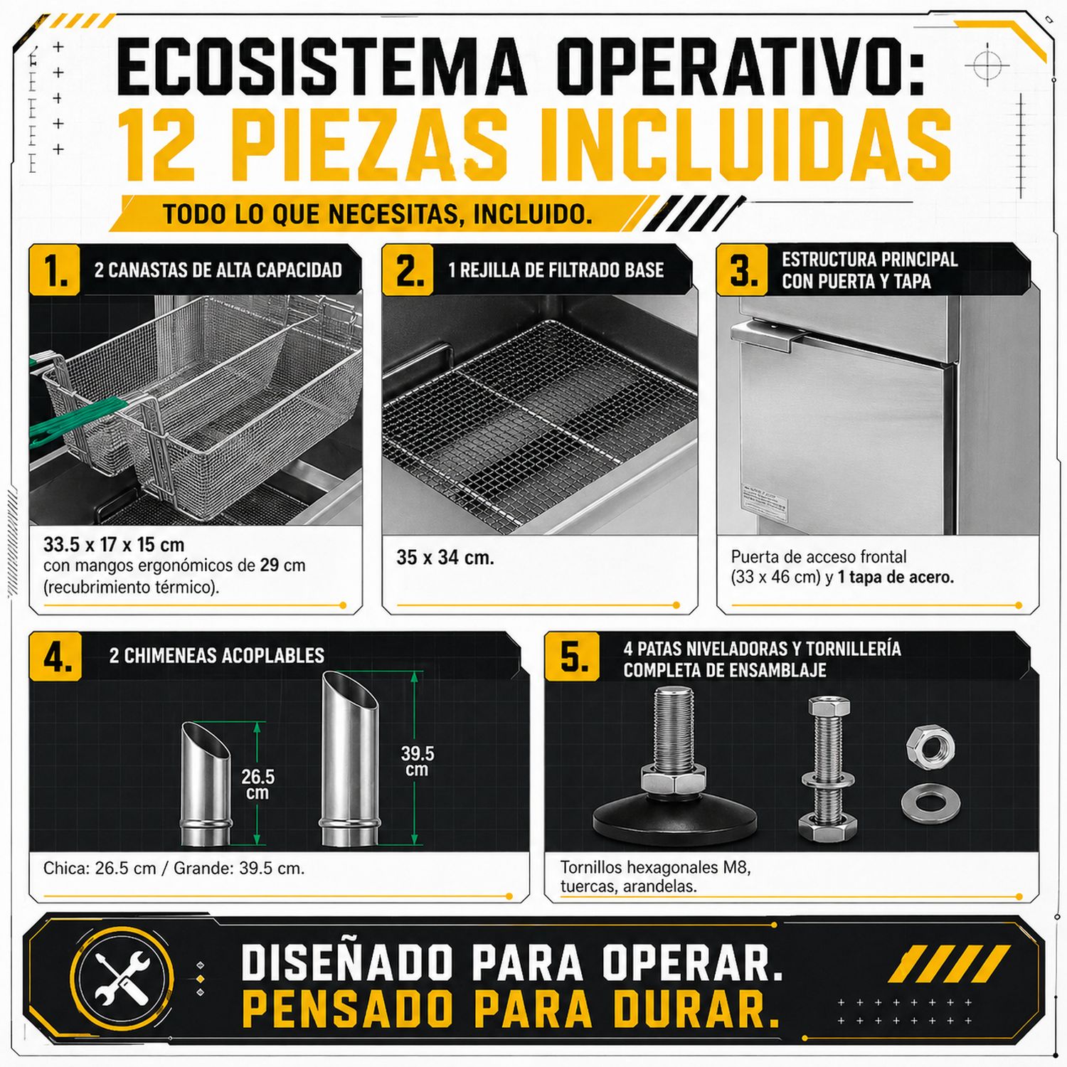 Freidora Industrial Aceite 24l Gas 3 Quemadores Acero Inox