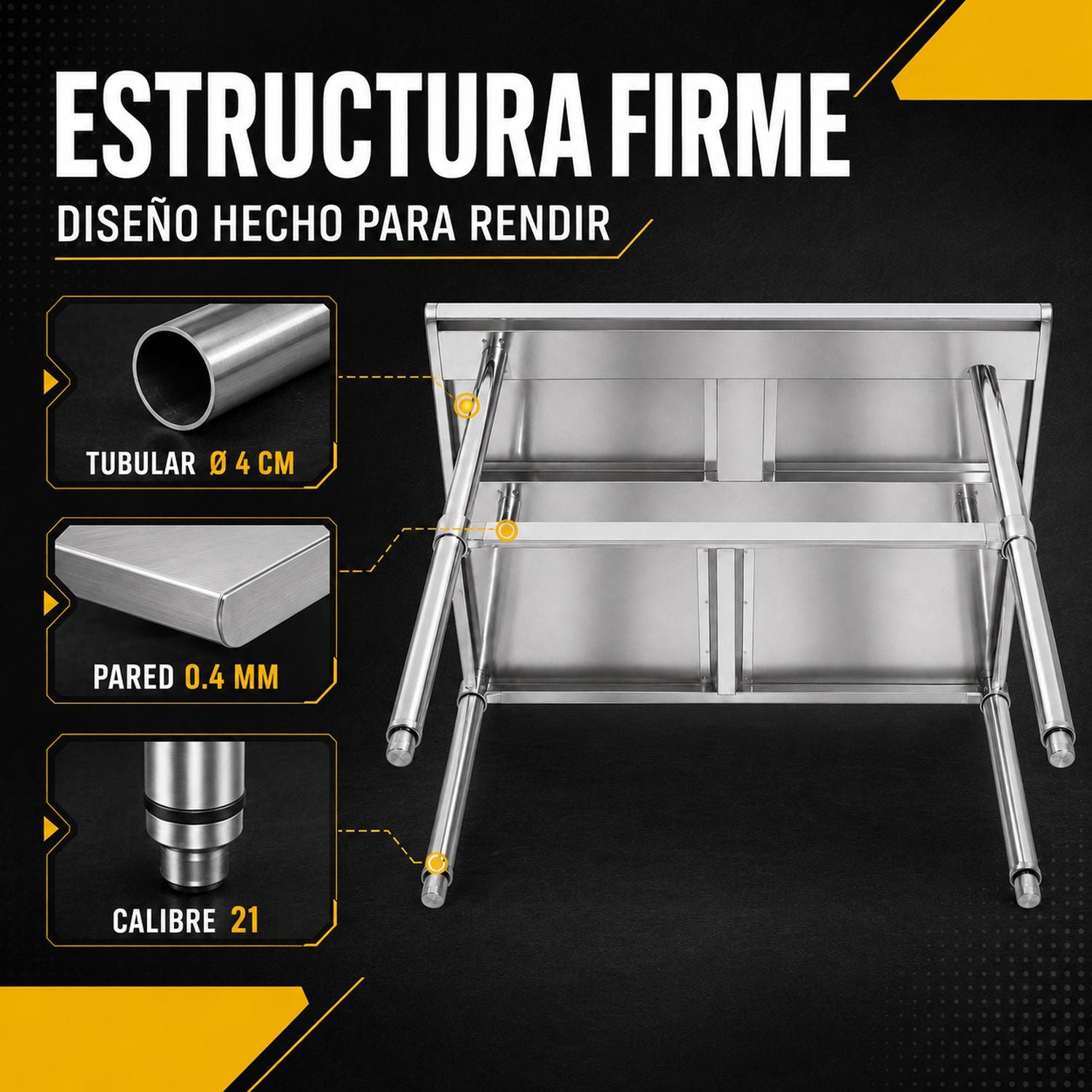 Mesa Isla Acero Inoxidable Mesa Trabajo Cocina 95x45x90