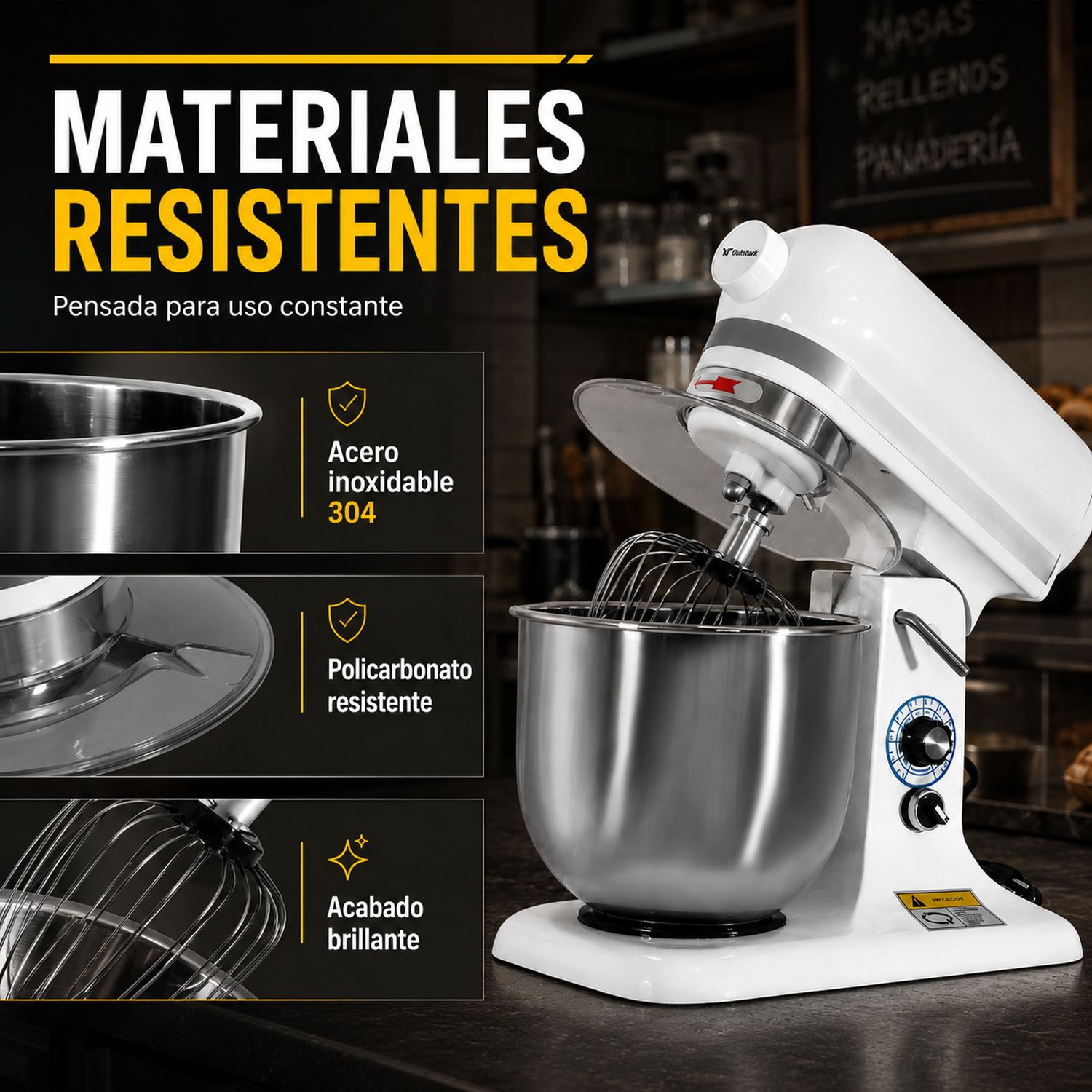 Batidora Pedestal 3 En 1 Industrial 7 Litros 650rpm 300w