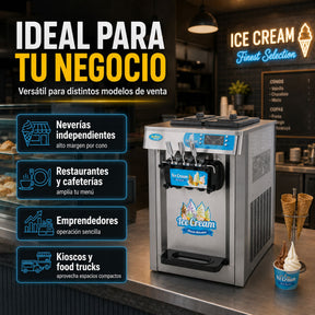 Maquina Helado Suave Yogurt Nieve Comercial 3 Sabores