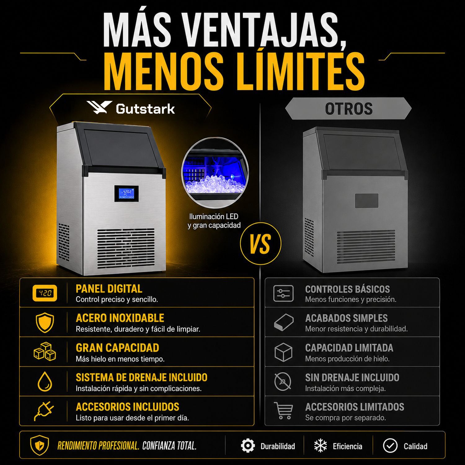 Maquina Fabricadora Hielo Comercial 70 Kg Dia Restaurante