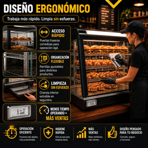 Vitrina Exhibidor Sobre Mostrador Alimentos Calientes