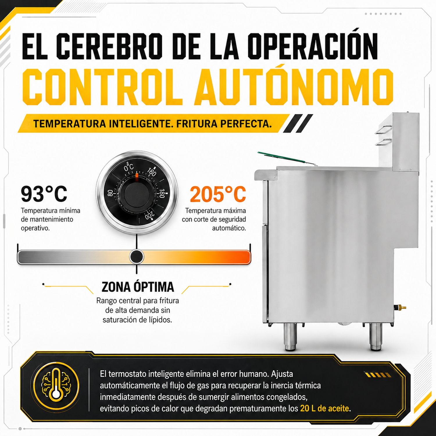 Freidora Industrial Aceite 24l Gas 3 Quemadores Acero Inox