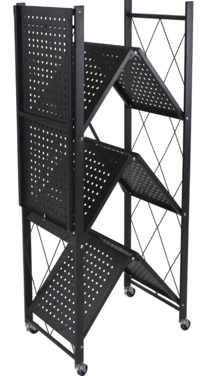 Estante Anaquel Organizador Plegable 4 Niveles Rack Metalico Color Negro