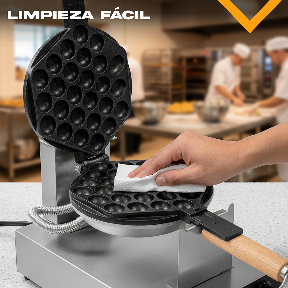 Maquina Electrica Giratoria Waffles Bubble Gofres Burbuja