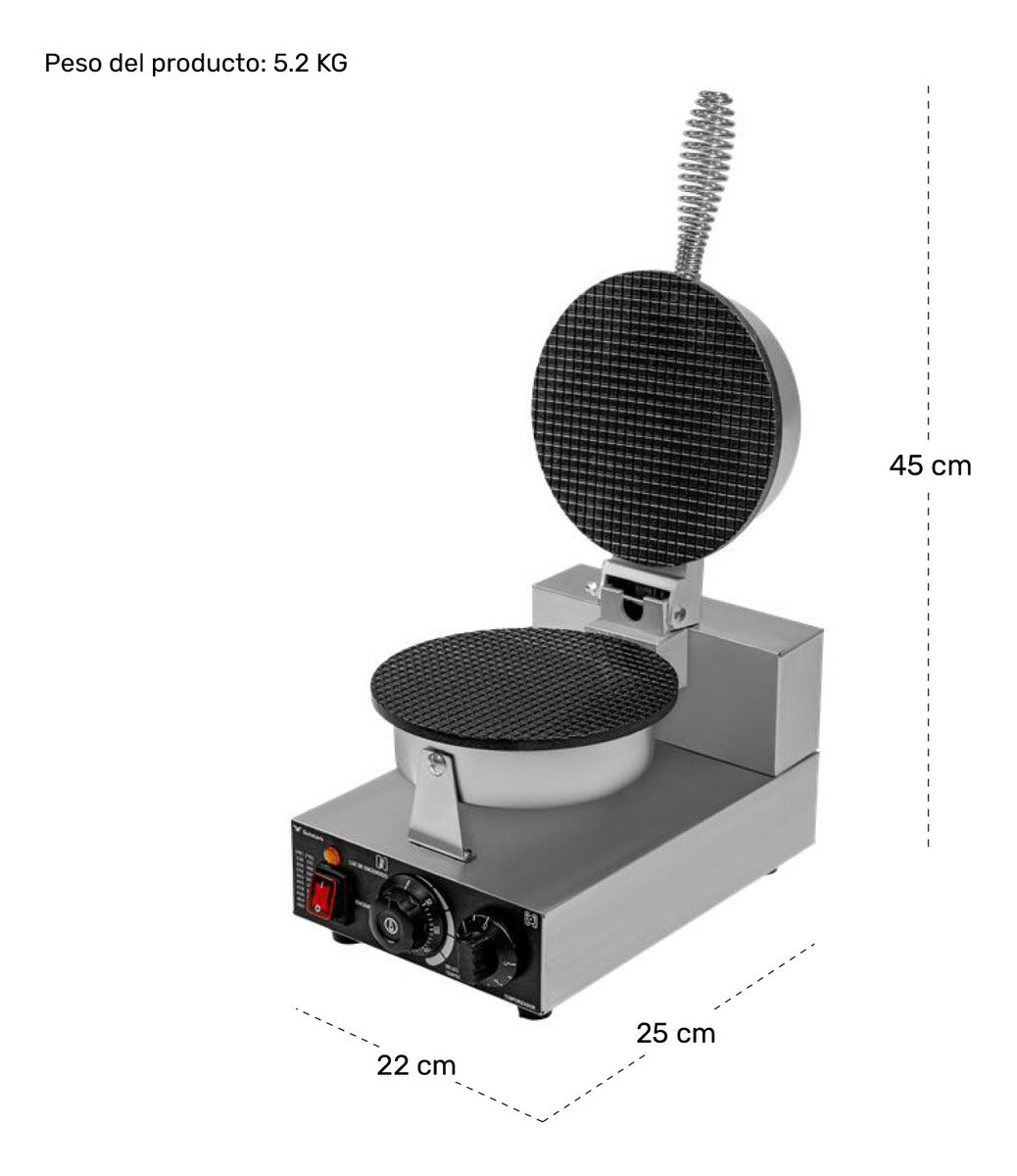 Wafflera Electrica Doble Industrial Antiadherente 2000w 250°