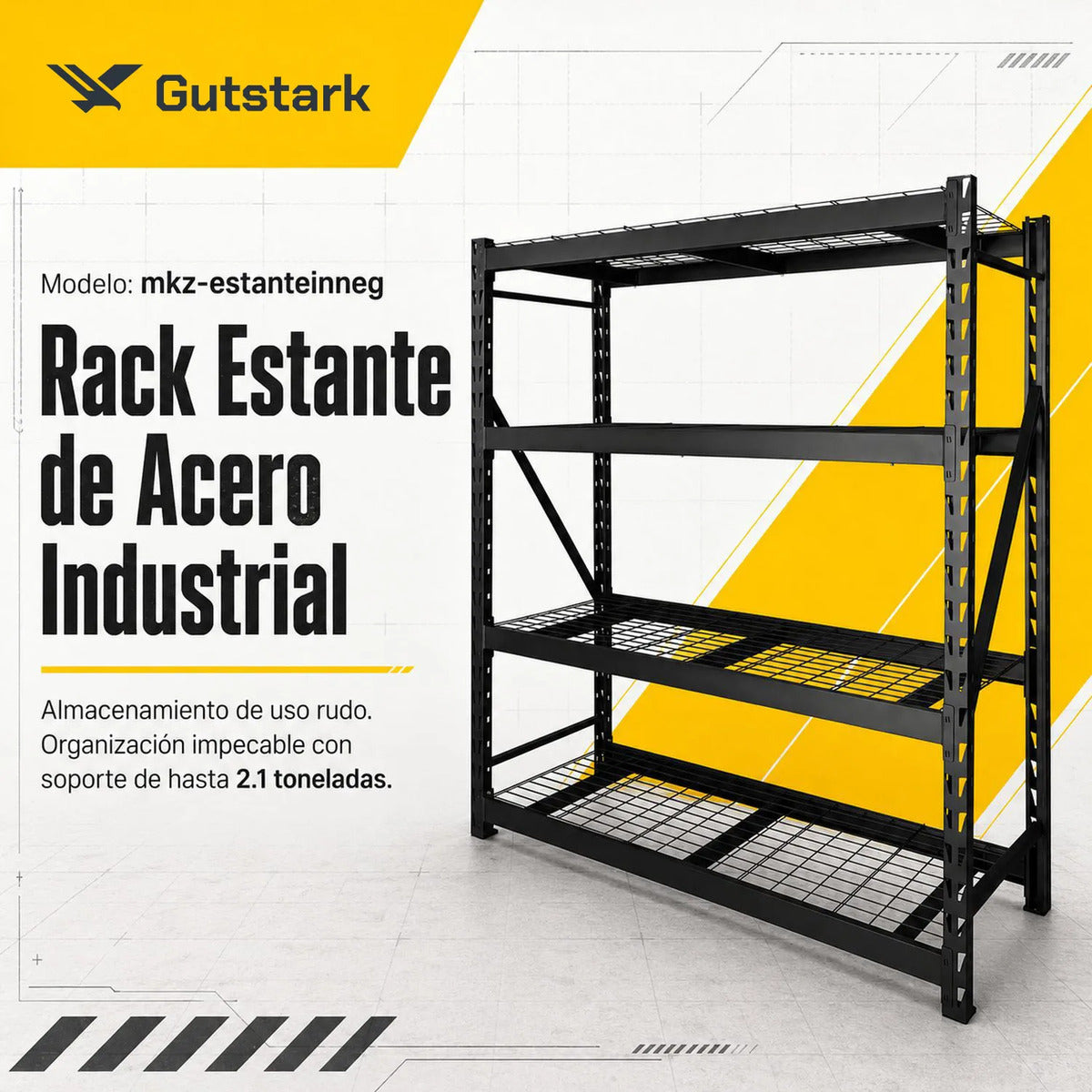 Rack Anaquel Industrial Acero 2177 Kilogramos 8 Viguetas