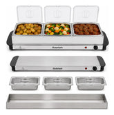 Bufetera Electrica 3 Insertos 1.3l Plancha 2 En 1 Acero Inox