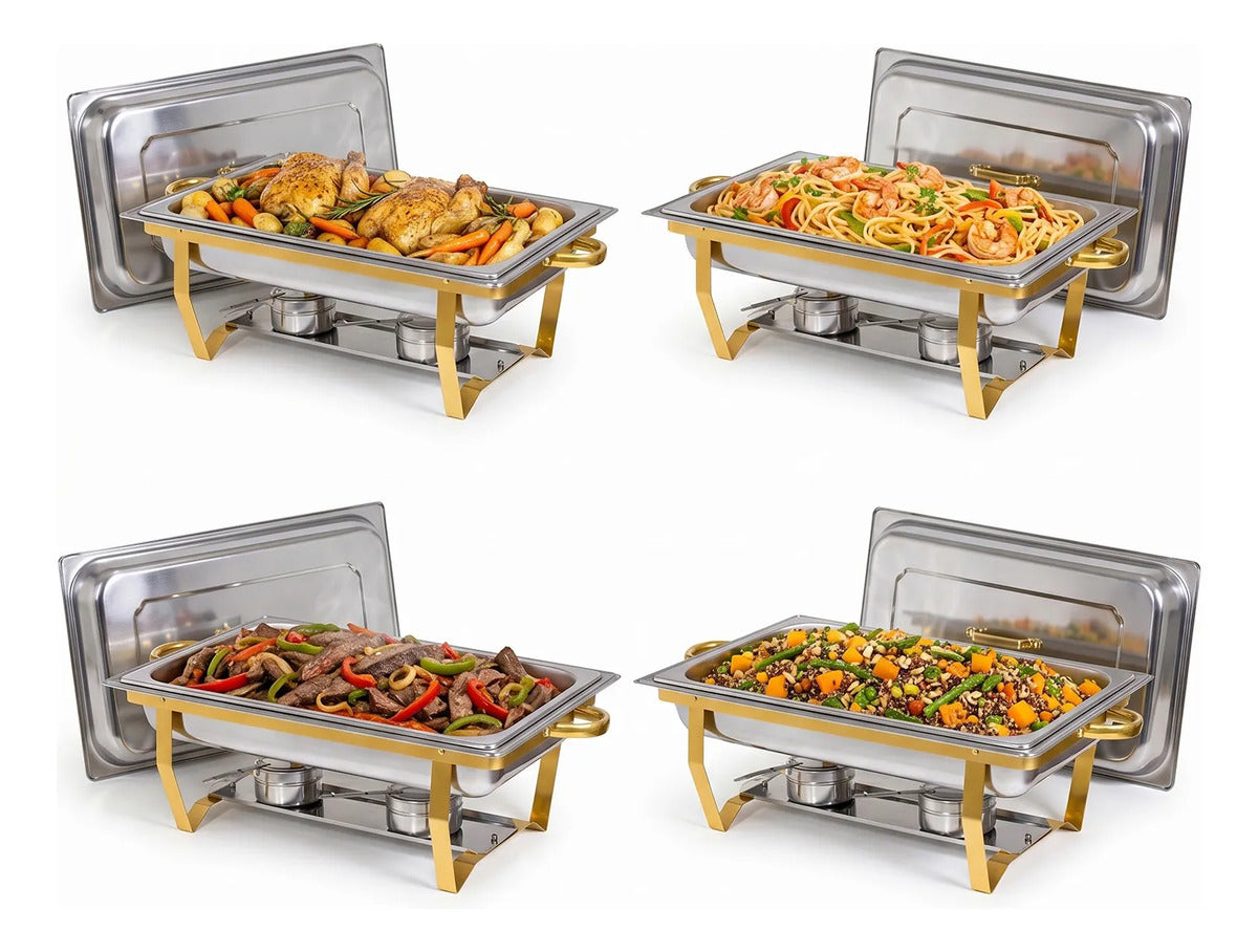 Bufetera 44l Chafing Dish 4pz Acero Inoxidable Vaporera Chef