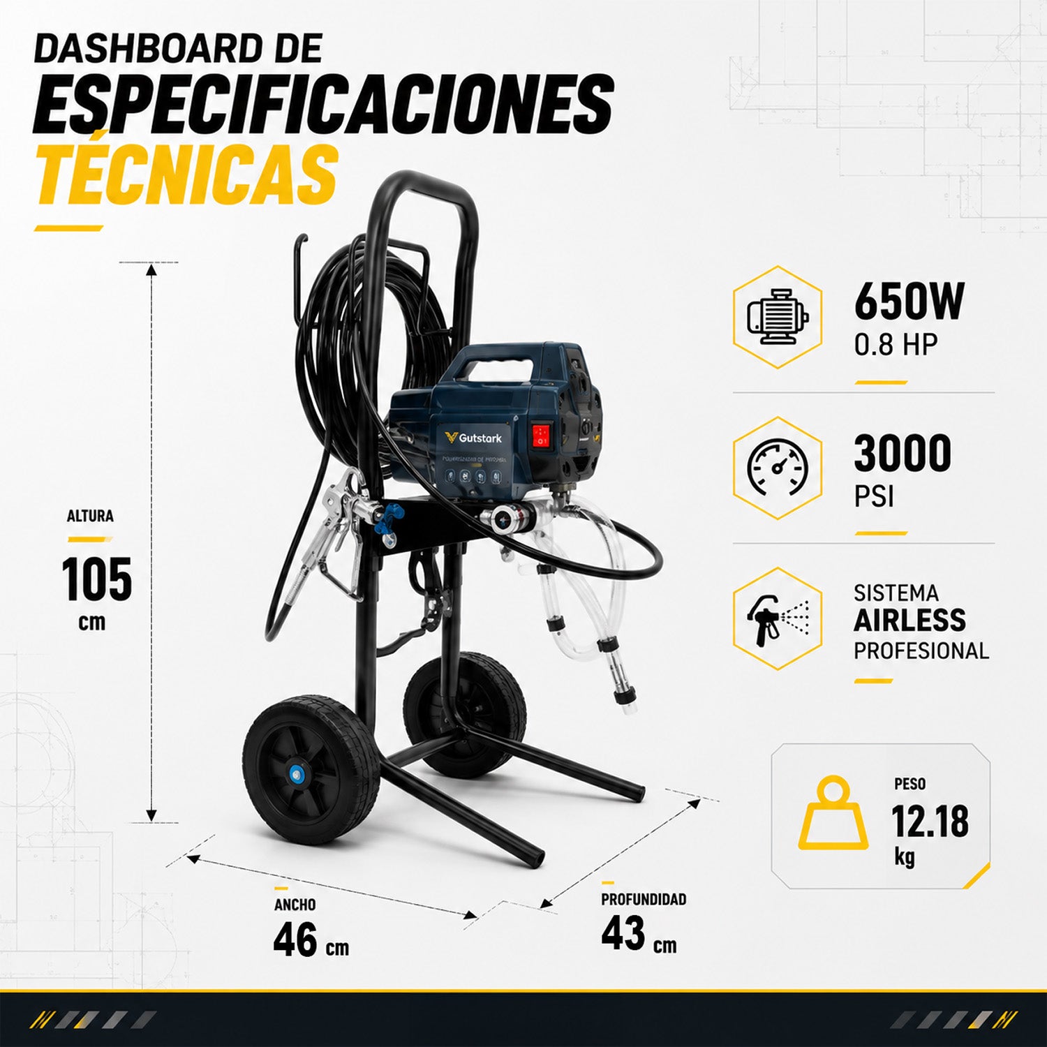 Pulverizador Pintura Industrial Electrica 17lts Sin Aire