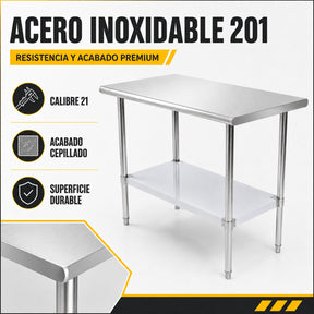 Mesa Isla Trabajo Acero Inoxidable Pasteur 110x60x90