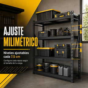 Rack Anaquel Industrial Acero 2177 Kilogramos 8 Viguetas