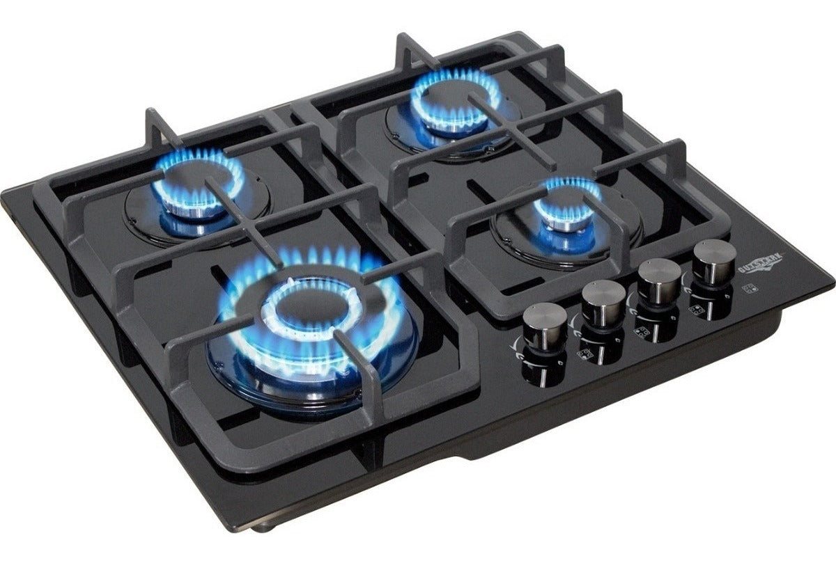 Parrilla Gas Cristal Templado 4 Quemadores Estufillas Hogar
