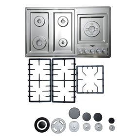 Parrilla de Gas Empotrable Acero Inoxidable 5 Quemadores Premium