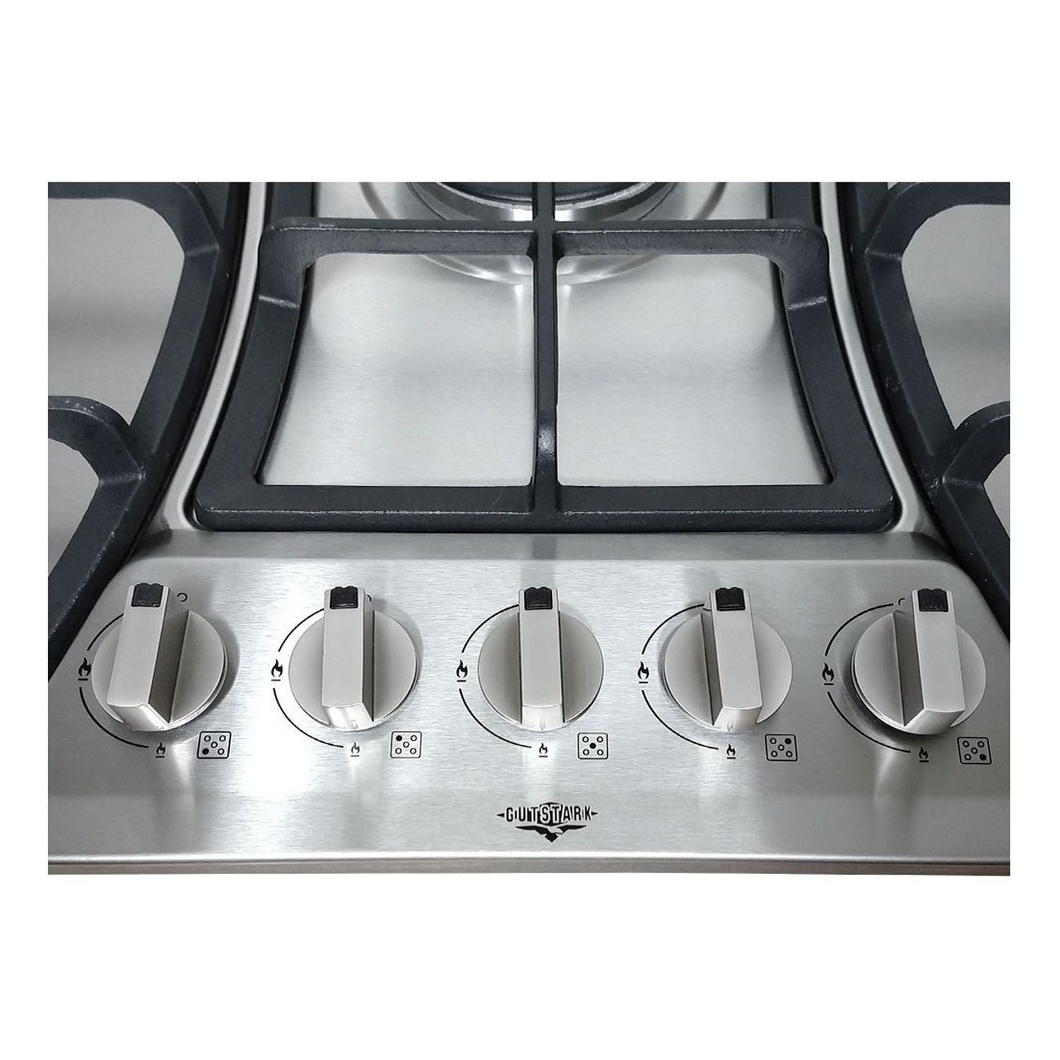 Parrilla Estufa Gas Lp Natural 5 Quemadores 76 cm en Acero Inoxidable y quemador central
