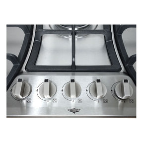 Parrilla Estufa Gas Lp Natural 5 Quemadores 76 cm en Acero Inoxidable y quemador central