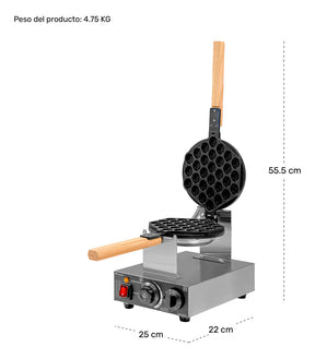 Maquina Electrica Giratoria Waffles Bubble Gofres Burbuja