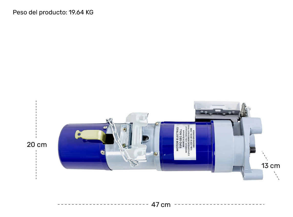 Kit Motor Cortina Roll Enrollable Porton 300kg 2 Controles Frecuencia 60 Hz