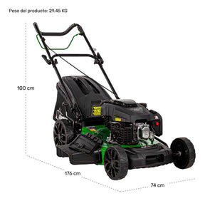 Podadora Gasolina Pasto Jardimex Pro 22pLG 6hp 224cc Bolsa Verde
